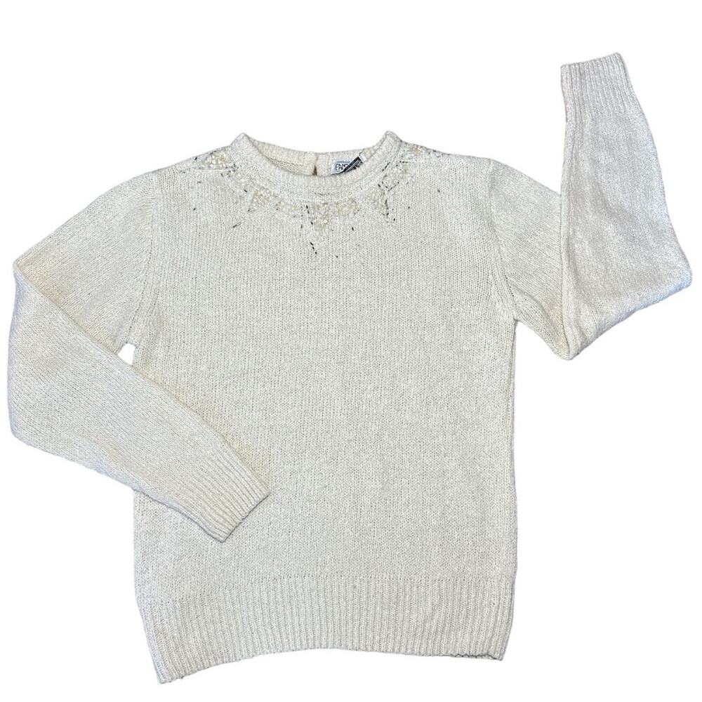 American Vintage 90’s Fantistic silk angora sweater  sequins & beading size M